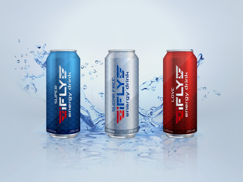 Graphic design of product packaging - Energy drink