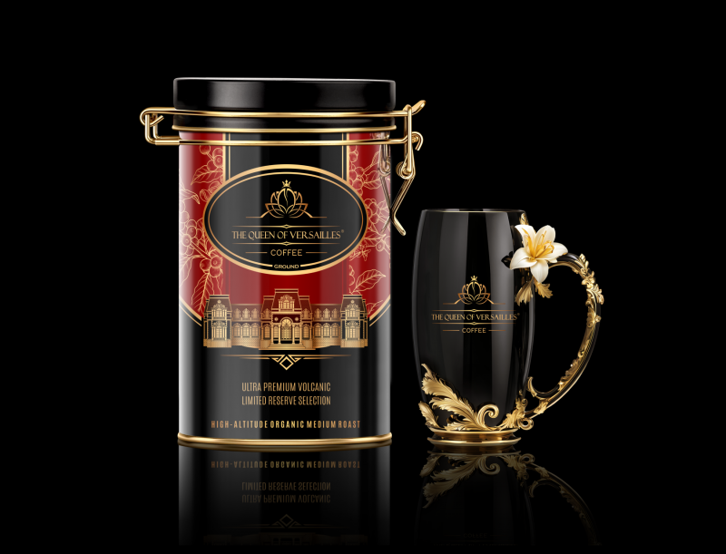 Brand Design and implementation -  the Queen of Versailles Coffee - qvcoffee.com